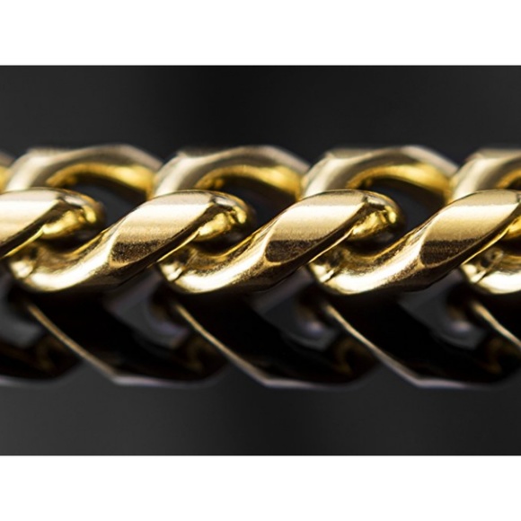 Mens "Marc" Real 18K Gold Plated Cuban Bracelet - Picture 4 of 5